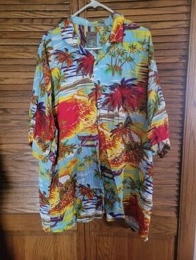 Pineapple Connection Mens Hawaiian Button Down Shirt Size 3XT